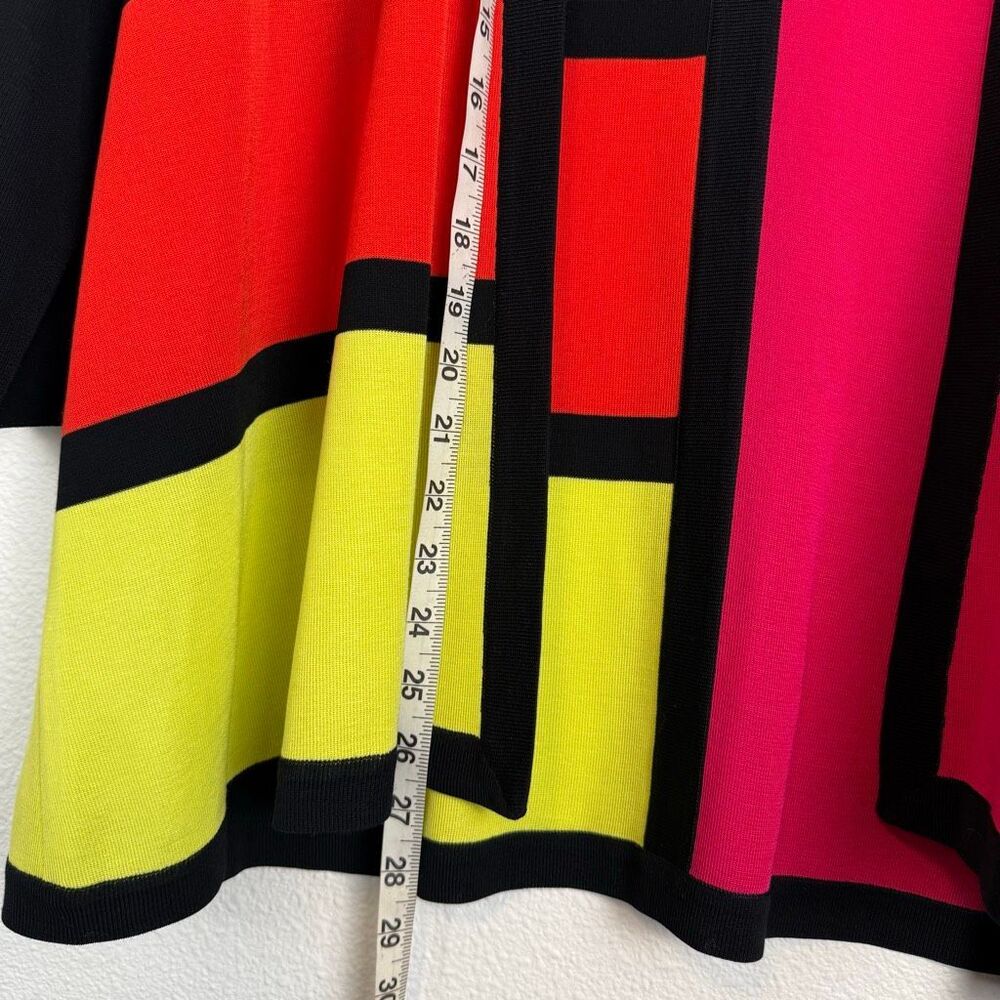 Misook Colorblock Open Front Cardigan Size PL - image 4